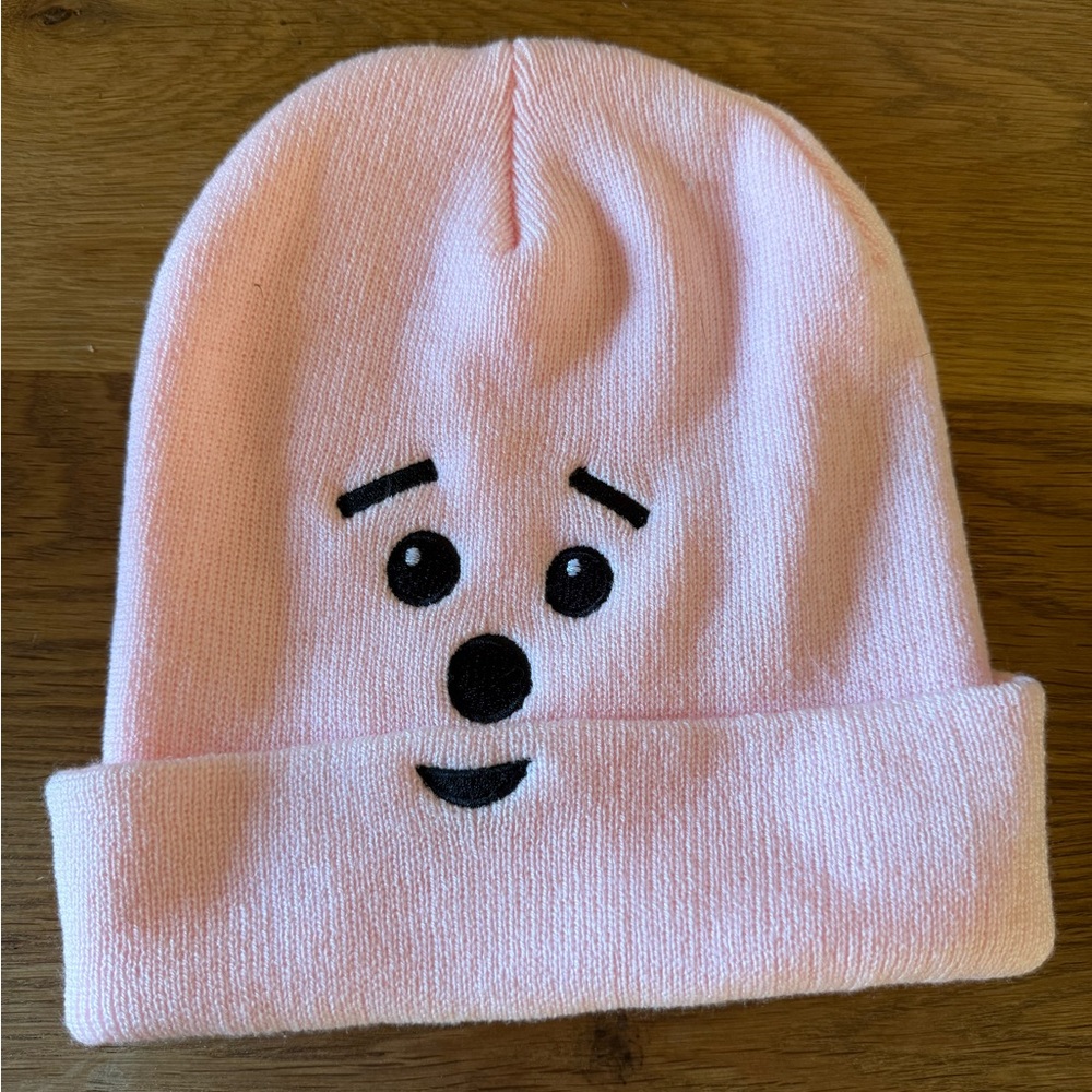 Waffles and Mochi pink fun beanie